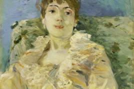 BERTHE MORISOT, JUNGE FRAU AUF DEM SOFA (JEUNE FEMME AU DIVAN), 1885 Öl auf Leinwand 61 x 50.2 cm Tate, London; Bequeathed by the Hon. Mrs A.E. Pleydell-Bouverie through the Friends of the Tate Gallery 1968, Photo ©Tate