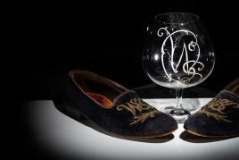 Lot 709 Sold for £32,000* Sir Winston Churchill’s monogrammed evening velvet slippers