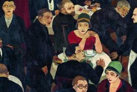 Abbildung: Josef Scharl (1896-1954), Blinder Bettler im Café, 1927, Öl auf Rupfen (c) Susanne Fiegel