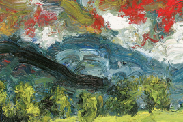 Karl STARK, Abendwolken im Drautal, 1987, Öl/Leinwand, Sammlung Hainz, Wien