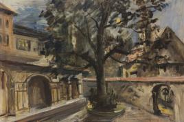 119001940 Lovis Corinth Klostergarten, 1917. Öl über Bleistift auf leinwandstrukturiertem Pa... Schätzpreis: € 60.000 - 80.000