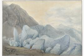 Jakob Gauermann, Gurgler Ferner, um 1801–1805 Feder in Braun und Aquarell auf Papier   © TLM