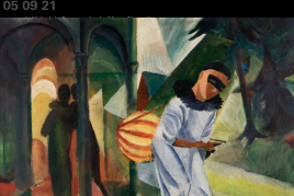 August Macke, Pierrot, 1913, 75 x 90 cm, Foto: Philipp Ottendörfer