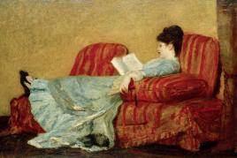 Mary Cassatt, Junge Frau lesend (Young Lady Reading), 1878  Öl auf Holz 40,3 x 63,2 cm Sammlung von Diane B. Wilsey Foto: © 2021. Christie’s Images, London/Scala, Florence