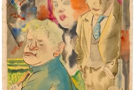 Nr. 413 869 George Grosz (1893 – 1959) Ganoven an der Theke. 1922 Feder, Tusche und Aquarell auf Papier, 62,5 x 49 cm. Signiert Ausstellungen: London 1997 (The Royal Academy of Arts), The Berlin of George Grosz: Drawings, Watercolors and Prints Schätzpreis: € 250.000 – 300.000,-