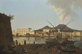 Joseph Rebell, Der Hafen Granatello bei Portici mit dem Vesuv im Hintergrund, 1819  Foto: Johannes Stoll / Belvedere, Wien