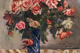 Lovis Corinth (1858 – 1925) Stillleben – Rote und rosa Rosen in Vase auf Tischtuch (Blumen) | 1913 | Öl auf Leinwand | 81,5 x 65,5 cm Ergebnis: € 317.000