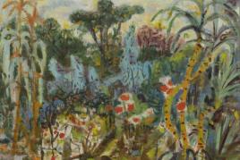 Axl Leskoschek, Ohne Titel (Brasilianischer Urwald), 1948, Öl auf Leinwand, 44 x 55 cm, Sammlung Neue Galerie Graz, Foto: UMJ/N. Lackner