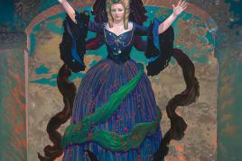 Nr. 116 Ernst Fuchs (Wien 1930-2015) "Königin der Nacht" (Edita Gruberová in "Die Zauberflöte"), 1989, signiert Ernst Fuchs 1989, Öl auf Leinwand, 150 x 150 cm, gerahmt, erzielter Preis € 44.600