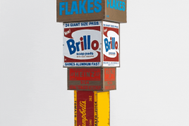 Tom Sachs, Figurative Tower, 2021. Synthetic polymer on bronze. 191.1 x 53.3 x 53.3 cm (75.24 x 20.98 x 20.98 in)