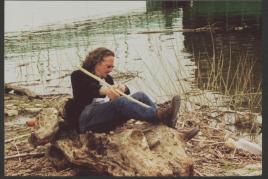 Peter Handke an der Donau in Zemun bei Belgrad, 1999 © ÖNB / Foto: Zlatko Bocokić