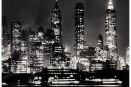 Andreas Feininger, Downtown Manhattan in the evening, New York, 1940, Andreas Feininger Archiv c/o Zeppelin Museum Friedrichshafen