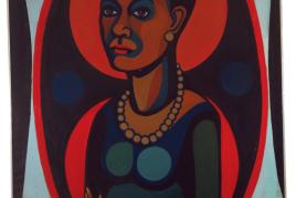 Faith Ringgold, « Early Works #25: Self-Portrait », 1965 Huile sur toile 127 x 101,6 cm Brooklyn Museum; Gift of Elizabeth A. Sackler, 2013.96. Copyright Faith Ringgold / ARS, NY and DACS, London, courtesy ACA Galleries, New York 2022