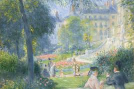 PIERRE-AUGUSTE RENOIR (1841-1919) Square de la Trinité oil on canvas 21 3/8 x 25 3/4 in. (54.3 x 65.4 cm.) Painted in 1878-1879 $4,000,000-6,000,000