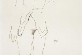 Egon Schiele, Standing female semi-nude (Wally Neuzil), 1912 Pencil on paper, 48,2 x 31,6 cm