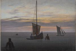 Caspar David Friedrich: Fischerboote auf der Ostsee (Abend am Meer), um 1825/1826, Museum Georg Schäfer, Schweinfurt © bpk, Museum Georg Schäfer, Schweinfurt (Foto: Peter Leutsch)