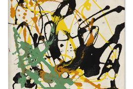 The Ann and Gordon Getty Collection JACKSON POLLOCK (1912-1956) Number 28, 1949 Painted in 1949. Price Realized: $6,705,000