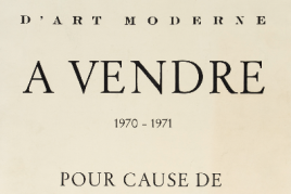 SECTION FINANCIERE  Musee D ART Moderne  A VENDRE  1970-1971  POUR CAUSE DE  FAILLITE  DEPARTEMENT DES AIGLES