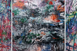 Inferno II (1-3), 2021, Acryl auf Leinwand, 100 × 200 cm Foto: Klaus Fahlbusch