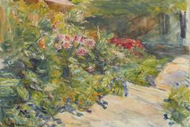 Max Liebermann Blumenstauden am Gärtnerhaus nach Osten Um 1928 Öl auf Leinwand. 54 x 74 cm Ergebnis 680.400 Euro