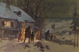 Paul Hey, Christnacht, um 1910, Gouache, Museum Georg Schäfer, Schweinfurt, © bpk, Museum Georg Schäfer, Schweinfurt