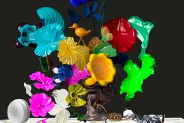 Claudia Larcher, KI Blumen aus Plastik, Fine Art Print, Auflage 1/5 (+ 1AP), 132 x 105 cm