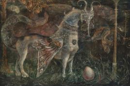 Leonora Carrington  1917 - 2011   Who art thou, White Face?  signed Leonora Carrington (lower left), Estimate  1,800,000 - 2,500,000 USD