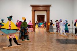 Lubaina Himid, Naming the Money, 2004 Installation view, Entangled Pasts, Royal Academy of Arts, London Courtesy Hollybush Gardens, London and Royal Academy of Arts, London Photo: © Royal Academy of Arts, London; photographer: Marcus J. Leith