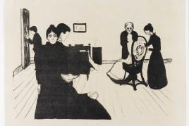 Edvard Munch, Tod im Krankenzimmer, 1896, Lithografie, Museum der Moderne Salzburg, Foto: Andrew Phelps