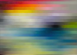 Gabi Mitterer, 22 Stripes, 2005, Öl auf Leinwand, 110 x 130 cm © Bildrecht, Wien 2023