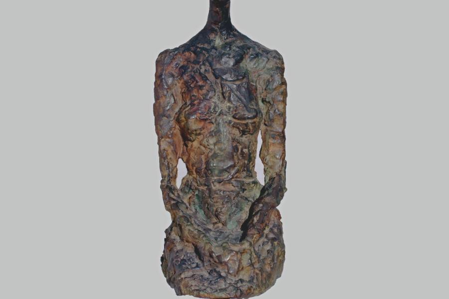 Alberto	   Giacometti	    Annette	   sitzend,	   1958/59	    Bronze,	   81,3	   x	   21,6	   x	   30,5	   cm	    AL:	   1/6	    Werk:	   ©	   VBK,	   Wien,	   2012	   