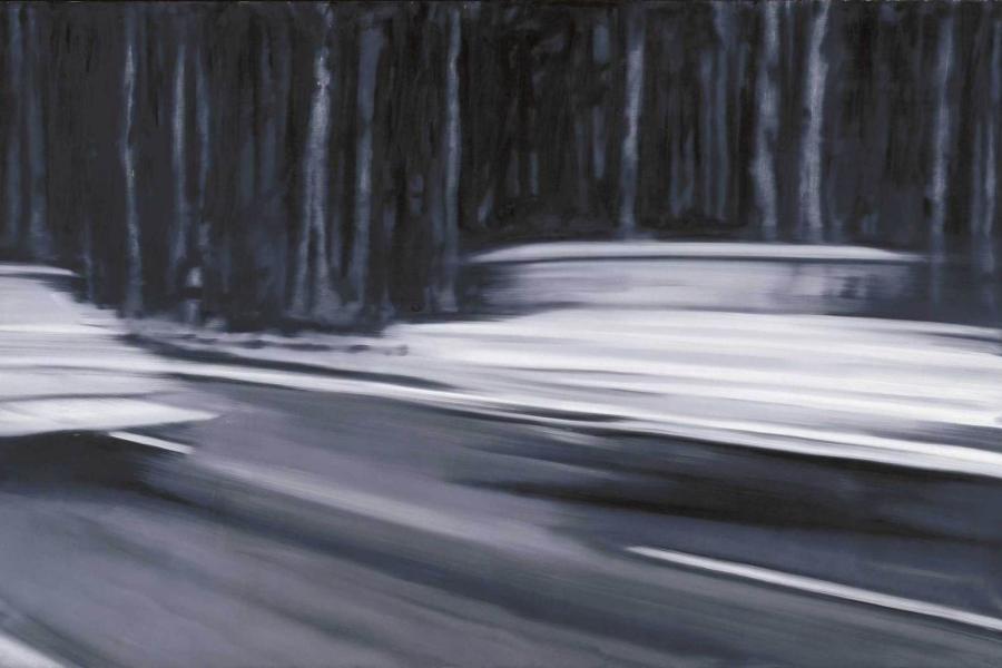 Gerhard Richter, Zwei Fiat, 1964, Öl auf Leinwand, 128,9 x 198,9 cm, Museum Frieder Burda, Baden-Baden, Foto: Volker Naumann, © Gerhard Richter