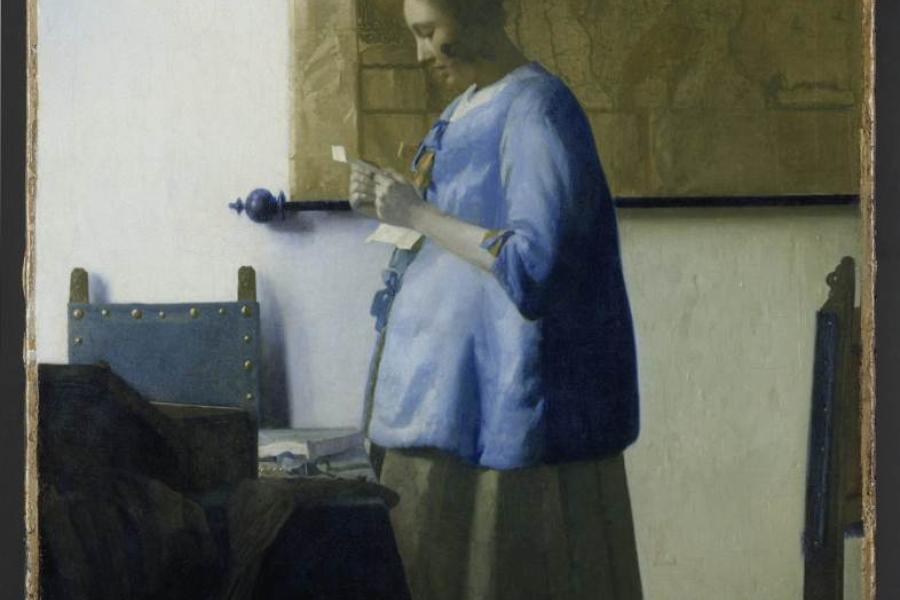 Johannes Vermeer, 'Brieflezende vrouw', ca. 1662 - 1663 (na restauratie)