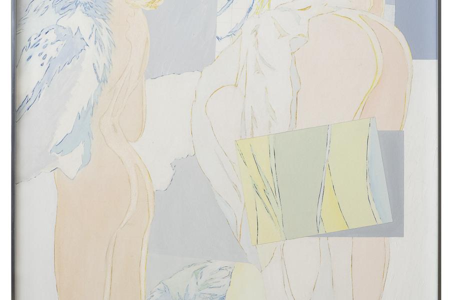 Abb. 86683: Werner Berges, «Teil einer Dame». 1975. (Acryl, Öl/Holz, H. 150, B. 120 cm.), Limit 5000 €, Zuschlag 10.000 €.