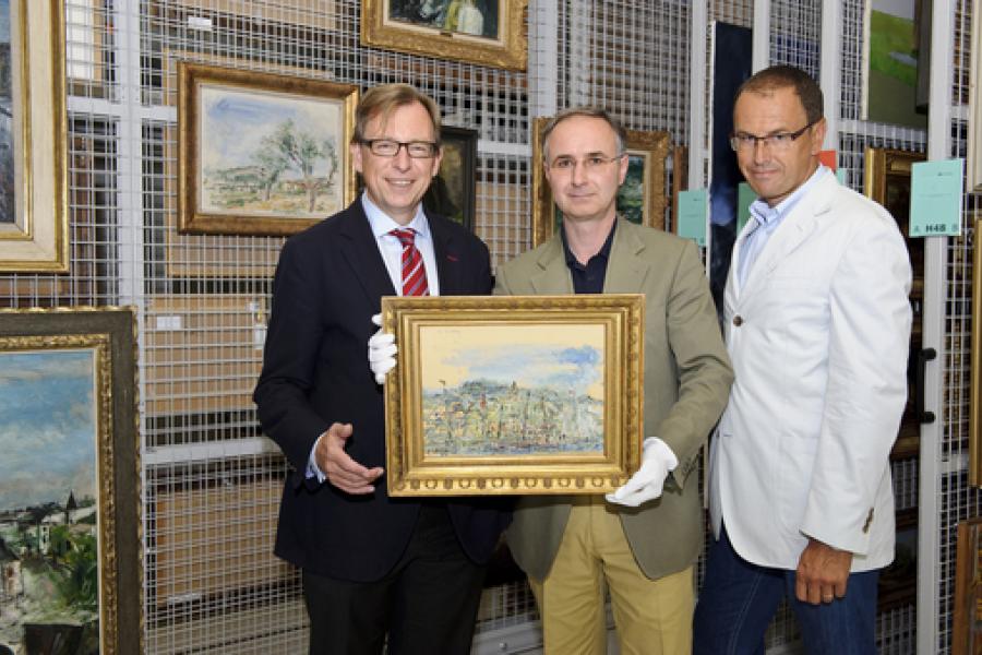 Dr. Christian Buchmann (Landesrat, Kultur), Dr. Peter Peer (Leiter, Abteilung moderne und zeitgenössische Kunst), Dr. Wolfgang Muchitsch (Direktor, Universalmuseum Joanneum)