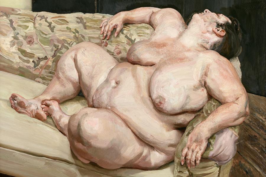 Benefits Supervisor Resting (1.4 MB) Lucian Freud (1922-2011) 1994 Öl auf Leinwand, 160 x 150,4 cm Privatsammlung © The Lucian Freud Archive / The Bridgeman Art Library