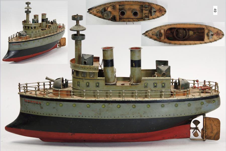 MÄRKLIN Herta, Schlachtschiff, Blech handlackiert, ca. 1910