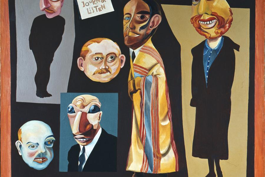 Hannah Höch  Die Journalisten, 1925  Öl auf Leinwand   86 x 101 cm  © Berlinische Galerie, Berlin / Bildrecht, Wien 2014