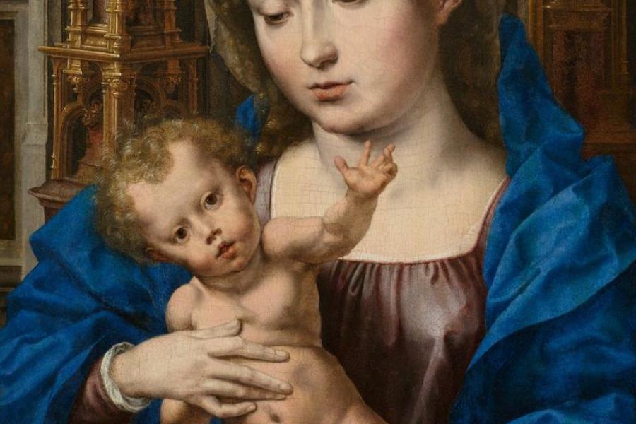 JAN GOSSAERT Maria mit Kind. Um 1530. Öl auf Holz. 44,5x34 cm. CHF 1,8 / 2,2 Millionen Auktion 28. März 2014