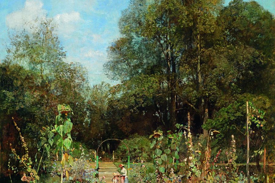 Emil Jakob Schindler (1842 - 1892) Garten in Plankenberg, 1886, Öl/Leinwand, 83,5 x 66,5 cm Schätzwert € 120.000 - 180.000 Auktion 8. April 2014