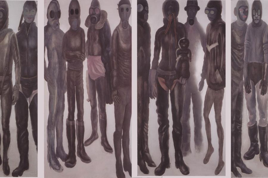 Jiři Petrbok „Nuclear Years“, 1998 Öl/Leinwand 245 x 490 cm