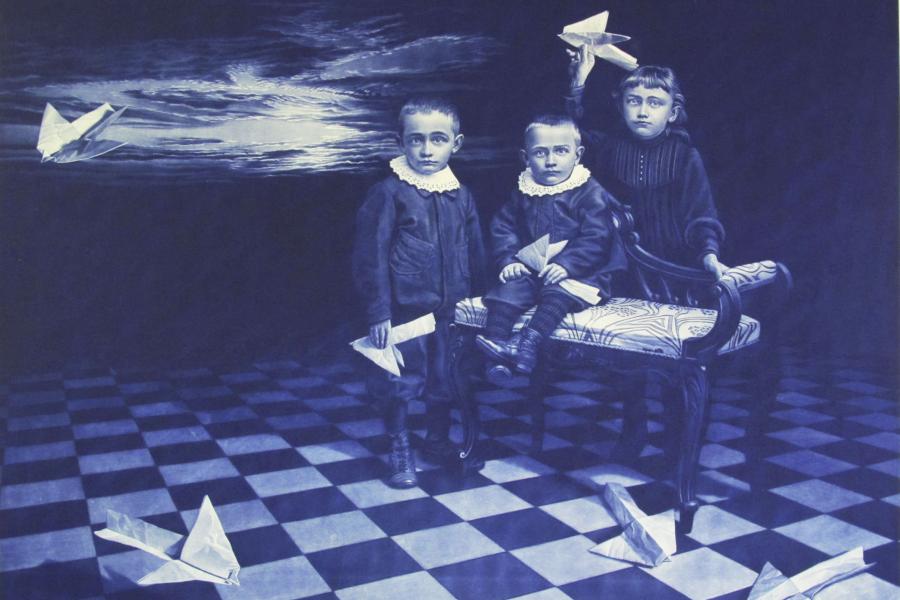 Marc Frising, The eternity of a child’s dream is a fleeting moment XI, 2014,  Mezzotinto, Aquatinta, 66 × 86 cm, Vom Künstler für die Ausstellung zur Verfügung gestellt