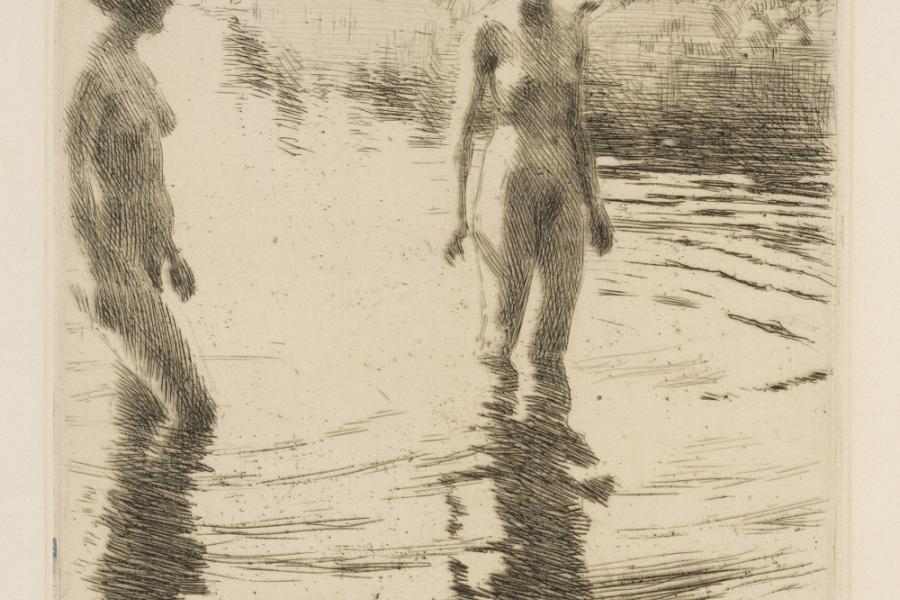 Anders Zorn: Seichtes Wasser, 1913. Radierung, 29,9 x 19,8 cm. © bpk / Staatliche Museen zu Berlin Volker-H. Schneider