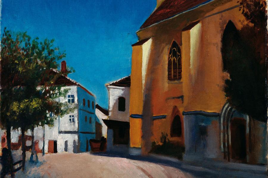 Josef Dobrowsky, Kirchplatz in Ybbs, 1929 Öl auf Leinwand 62 x 70 cm © Belvedere, Wien / © Bildrecht, Wien, 2014