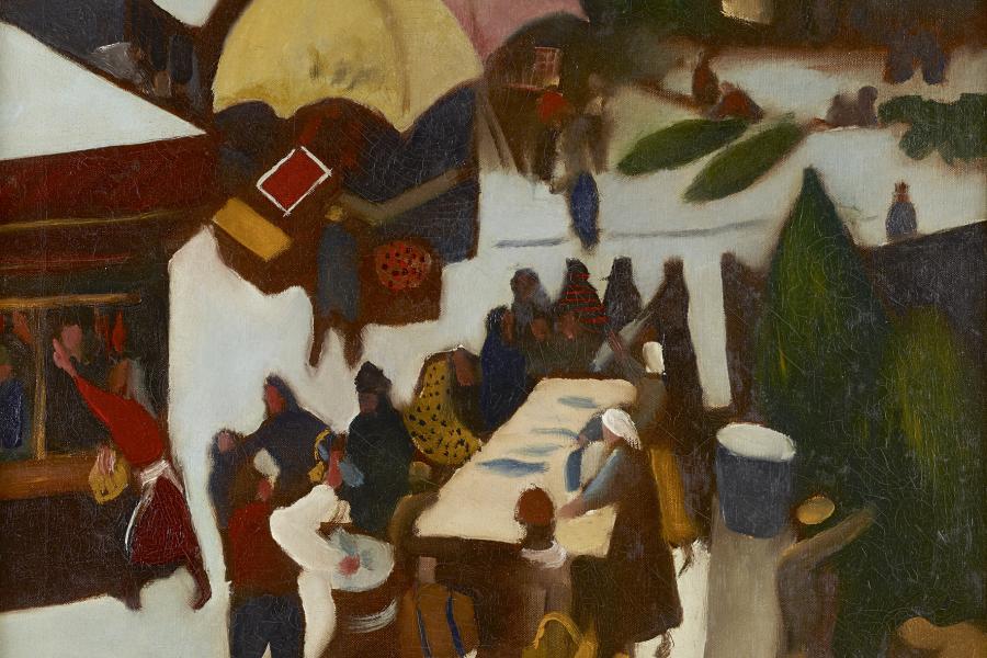 Josef Dobrowsky, Weihnachtsmarkt, 1933 Öl auf Leinwand 53,5 × 66 cm © Privat, Wien / © Bildrecht, Wien, 2014