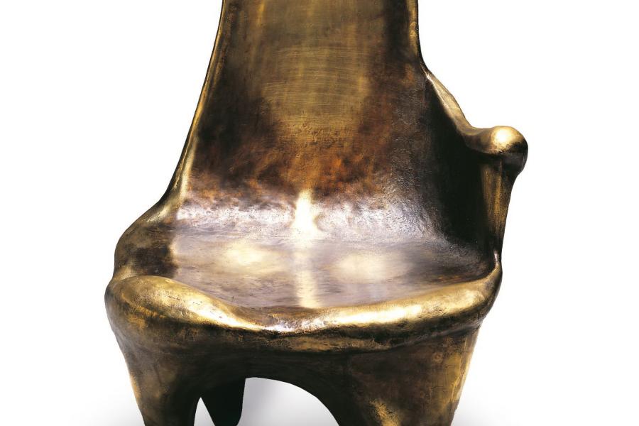 Nr. 47 "Crypto 10"-Armsessel, Entwurf Sido & Francois Thévenin, 1985, für Sawaya & Moroni, Italien, Bronze und Metall € 100.000 -150.000