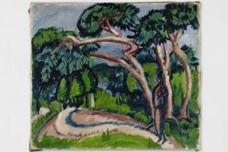 Ernst Ludwig Kirchner, Bäume über Sandweg, 1913 Ernst Ludwig Kirchner, Bäume über Sandweg, 1913