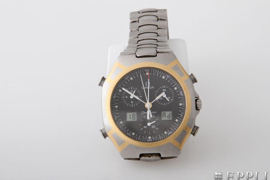 OMEGA "Seamaster" Titan/ GG 18 K  Chronograph, Quarz-Werk "Multifunktion", 1980/90 er Jahre, ...    Aufrufnummer: 407 Aufrufpreis: 540 Euro inkl. Aufgeld