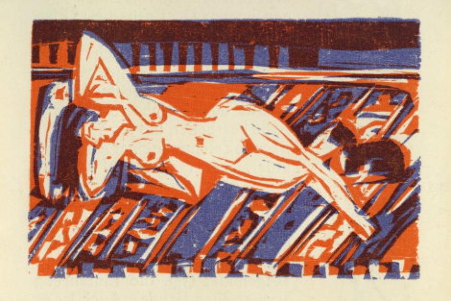 Ernst Ludwig Kirchner, Liegendes nacktes Mädchen mit Katze, undatiert (um 1922/24) Bild 9 von 10