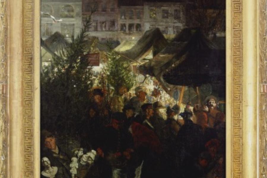 Georg Schöbel Berliner Weihnachtsmarkt, 1893. 70 x 54 cm, von Boetticher N° 1.